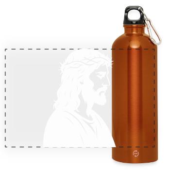Silhouette de Jésus-Christ - Gourde panoramique avec mousqueton 750 ml - orange - Devant