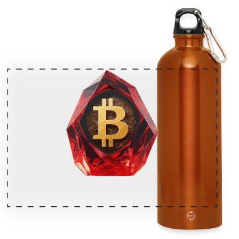Gemstone Bitcoin Symbol Crypto-monnaie - Gourde panoramique avec mousqueton 750 ml - orange - Devant