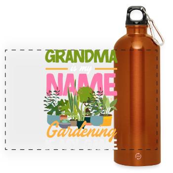 Garden & Plant Lovers Gifts - Panoramic Drinks Bottle with Carabiner 750 ml - burnt orange - Front
