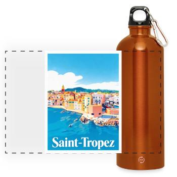 Saint-Tropez Côte d'Azur - Panorama Trinkflasche mit Karabiner 750 ml - Orange - Vorne