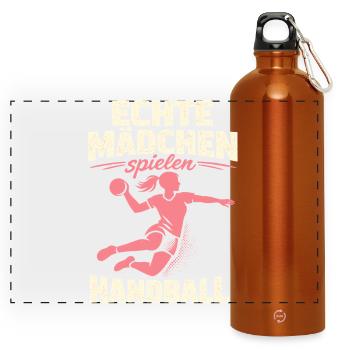 Handball Girl Club Team Player - Panoramic Drinks Bottle with Carabiner 750 ml - burnt orange - Front