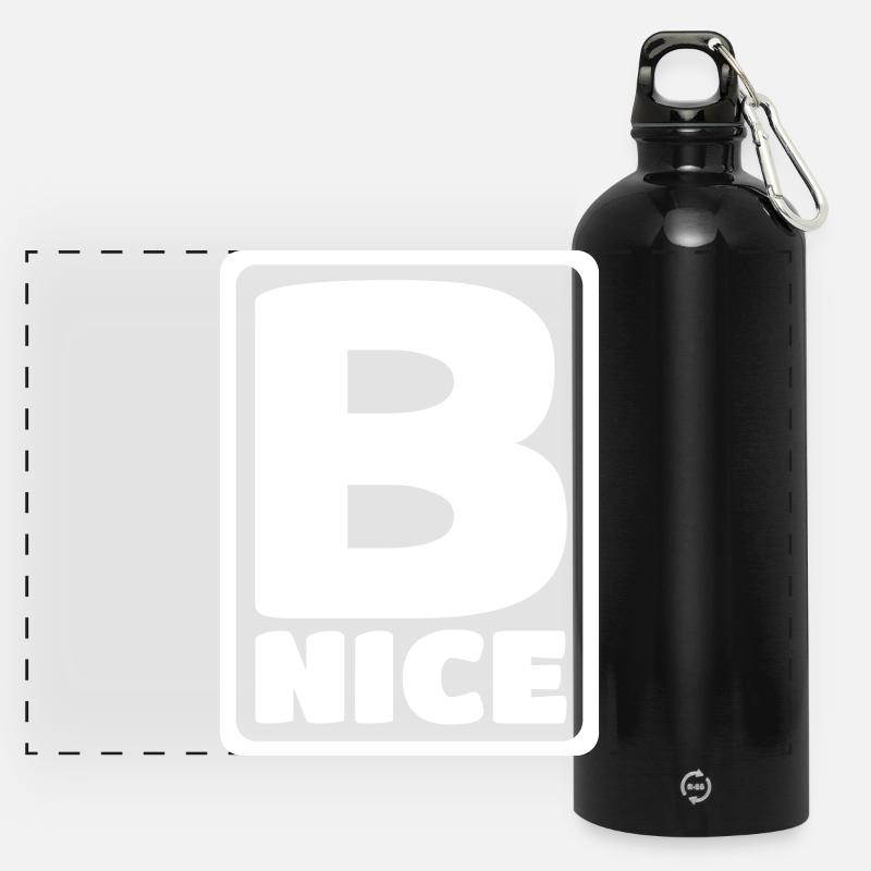 B NICE - Panoramic Drinks Bottle with Carabiner 750 ml - black