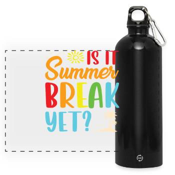Summer break yet - Panorama Trinkflasche mit Karabiner 750 ml - Schwarz - Vorne