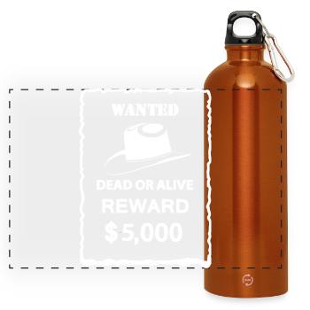 WANTED - Panorama Trinkflasche mit Karabiner 750 ml - Orange - Vorne