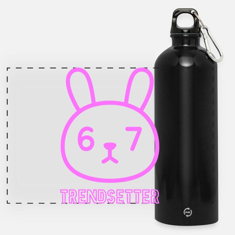 Neon Bunny 67: Trendsetter - Panorama Trinkflasche mit Karabiner 750 ml - Schwarz