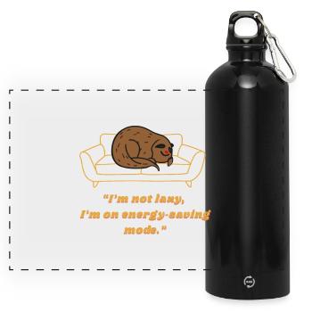 Sloth Energy-Saving Lounge Tee - Panoramic Drinks Bottle with Carabiner 750 ml - black - Front