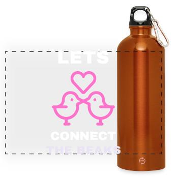 Connectons les becs - Gourde panoramique avec mousqueton 750 ml - orange - Devant