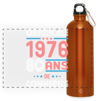 Original – 1976 – 50 years of - Panoramic Drinks Bottle with Carabiner 750 ml - burnt orange - Front