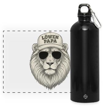 Papa Leo - Gourde panoramique avec mousqueton 750 ml - noir - Devant