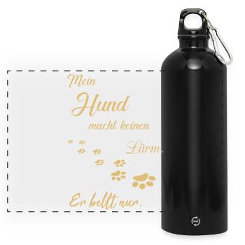 Dogs dog talk - Panoramic Drinks Bottle with Carabiner 750 ml - black - Front
