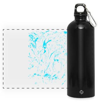 Chutullu - Lovecraft / Abstract Horror - Panoramic Drinks Bottle with Carabiner 750 ml - black - Front