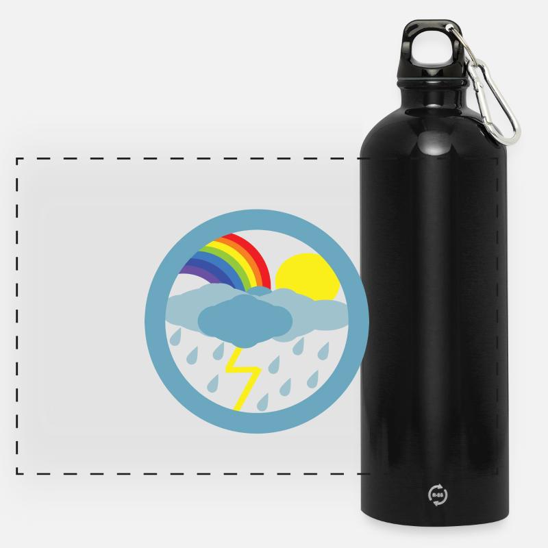 After the rain comes the sunshine - Panoramic Drinks Bottle with Carabiner 750 ml - black