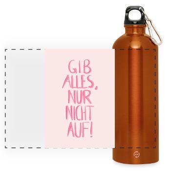 Gib alles - rosa rot - Panorama Trinkflasche mit Karabiner 750 ml - Orange - Vorne