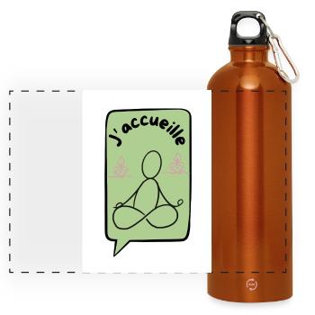 Ich begrüße ocker - Panorama Trinkflasche mit Karabiner 750 ml - Orange - Vorne