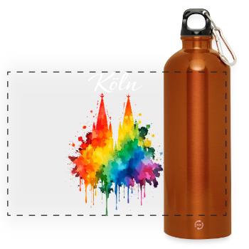 Carnaval de Cologne Jeck Shrove Monday drôle - Gourde panoramique avec mousqueton 750 ml - orange - Devant