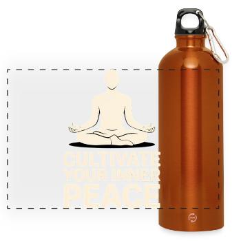 Qigong Tai Chi - Panorama Trinkflasche mit Karabiner 750 ml - Orange - Vorne