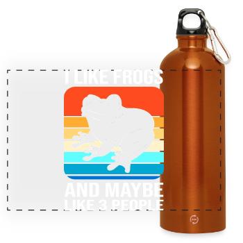 Tree Frog Frog - Panoramic Drinks Bottle with Carabiner 750 ml - burnt orange - Front
