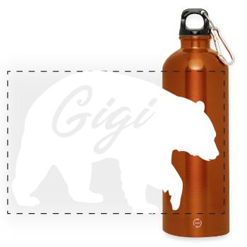 Chemise cadeau de grand-mère Gigi Bear - Gourde panoramique avec mousqueton 750 ml - orange - Devant