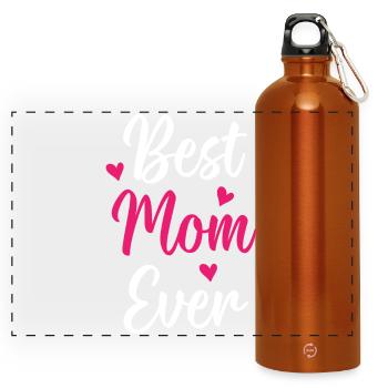 Beste Mutter aller Zeiten - Panorama Trinkflasche mit Karabiner 750 ml - Orange - Vorne