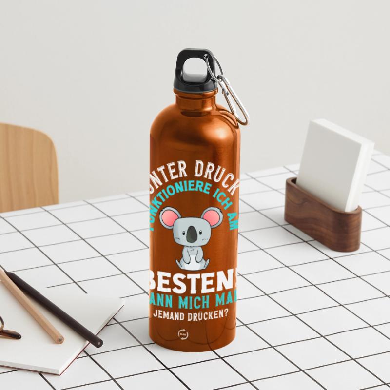 I function best under pressure Panoramic Drinks Bottle with Carabiner 750 ml