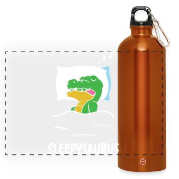Sleepysaurus Dino endormi Drôle de crèche Dinosaure - Gourde panoramique avec mousqueton 750 ml - orange - Devant