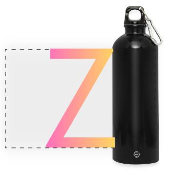 Z - Panorama Trinkflasche mit Karabiner 750 ml - Schwarz - Vorne