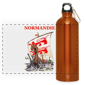 DRAKKAR NORMANDIE creation Louis RUNEMBERG © Adagp - Panoramic Drinks Bottle with Carabiner 750 ml - burnt orange - Front