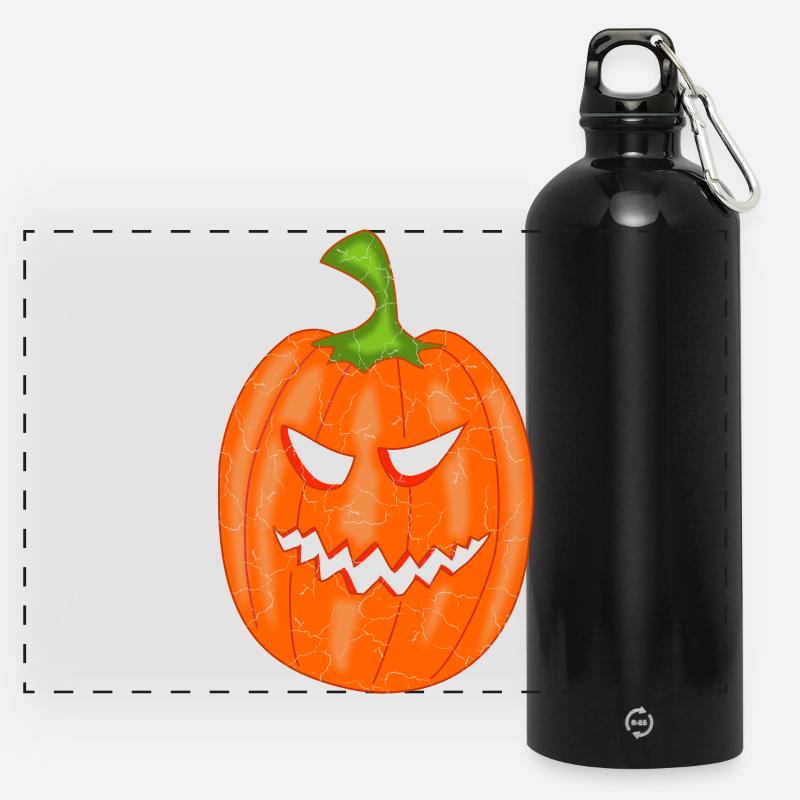 Pumpkin Halloween - Panoramic Drinks Bottle with Carabiner 750 ml - black