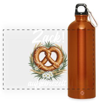 Bretzel traditionnel Zack Dressed Up Dirndl - Gourde panoramique avec mousqueton 750 ml - orange - Devant