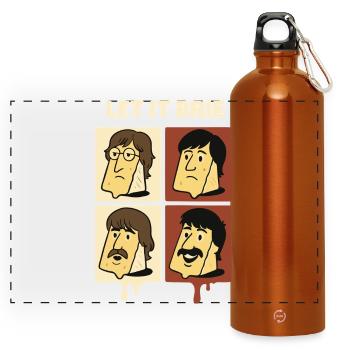 Let It Brie Cheese Quartet - Panoramic Drinks Bottle with Carabiner 750 ml - burnt orange - Front