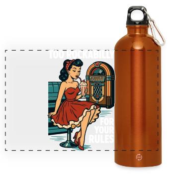 Rockabilly Rebellin Diner Jukebox Rétro des années 50 - Gourde panoramique avec mousqueton 750 ml - orange - Devant