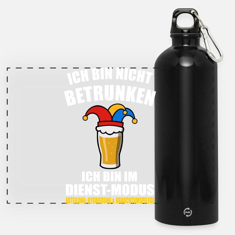 I'm not drunk - Carnival - Panoramic Drinks Bottle with Carabiner 750 ml - black