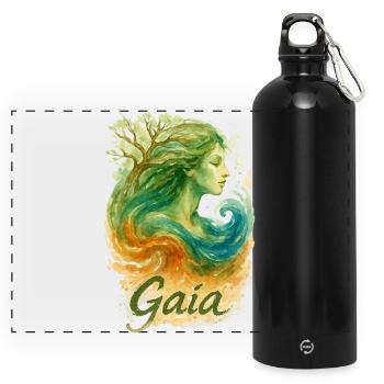 Gaia - Mother Nature - Tree of Life - Panoramic Drinks Bottle with Carabiner 750 ml - black - Front