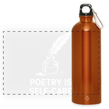 Poésie Conception de plumes pour l’auto-soin - Gourde panoramique avec mousqueton 750 ml - orange - Devant