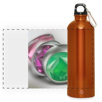 Gemstones - Panoramic Drinks Bottle with Carabiner 750 ml - burnt orange - Front