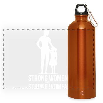  Strong Women Raise Strong Women Silhouette Mutter - Panorama Trinkflasche mit Karabiner 750 ml - Orange - Vorne