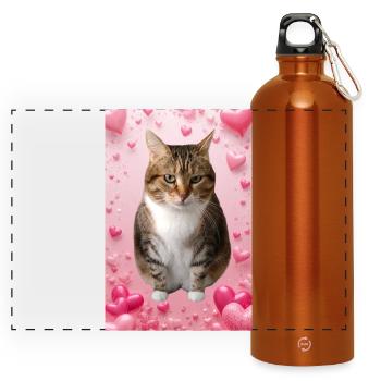 Missty chat avec des coeurs - Gourde panoramique avec mousqueton 750 ml - orange - Devant