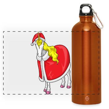 Chapeau de Noël Licorne - Gourde panoramique avec mousqueton 750 ml - orange - Devant