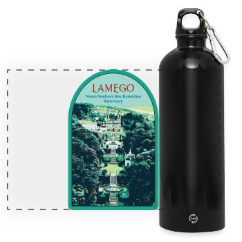 Lamego, Sanctuaire Notre-Dame-des-Remèdes - Gourde panoramique avec mousqueton 750 ml - noir - Devant