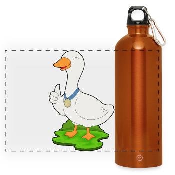 Médaille du canard - Gourde panoramique avec mousqueton 750 ml - orange - Devant