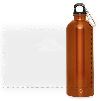 Nuages de pluie - Gourde panoramique avec mousqueton 750 ml - orange - Devant