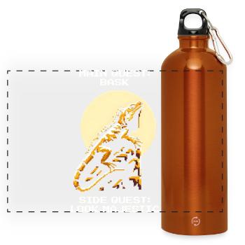Quête principale : Soleils | Iguane Reptile Humour - Gourde panoramique avec mousqueton 750 ml - orange - Devant