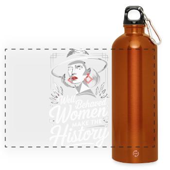 Well-behaved women make history - Panoramic Drinks Bottle with Carabiner 750 ml - burnt orange - Front