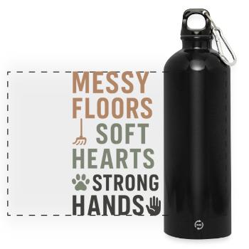 Shelter Employee, Animal Rescue Volunteer - Panoramic Drinks Bottle with Carabiner 750 ml - black - Front