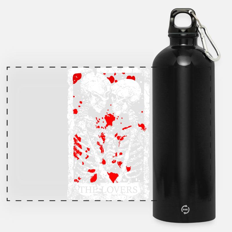 Les Amants - Gourde panoramique avec mousqueton 750 ml - noir
