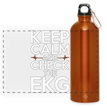 Cardiac Tech Keep Calm And Check Cardiac Imaging - Panorama Trinkflasche mit Karabiner 750 ml - Orange - Vorne