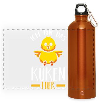 Éleveur de poulets Éleveur de ferme poussins - Gourde panoramique avec mousqueton 750 ml - orange - Devant