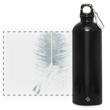 Freediving Freediving - Panoramic Drinks Bottle with Carabiner 750 ml - black - Front