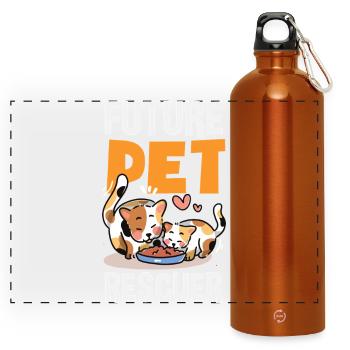 Future Animal Rescuer Adopt Animal Rights - Panoramic Drinks Bottle with Carabiner 750 ml - burnt orange - Front