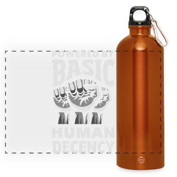 Radikalisiert Durch Grundlegenden - Panorama Trinkflasche mit Karabiner 750 ml - Orange - Vorne